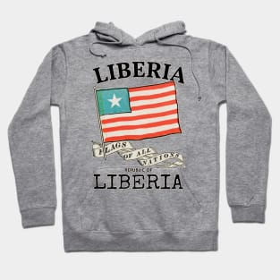 Vintage Liberia Country Flag Hoodie